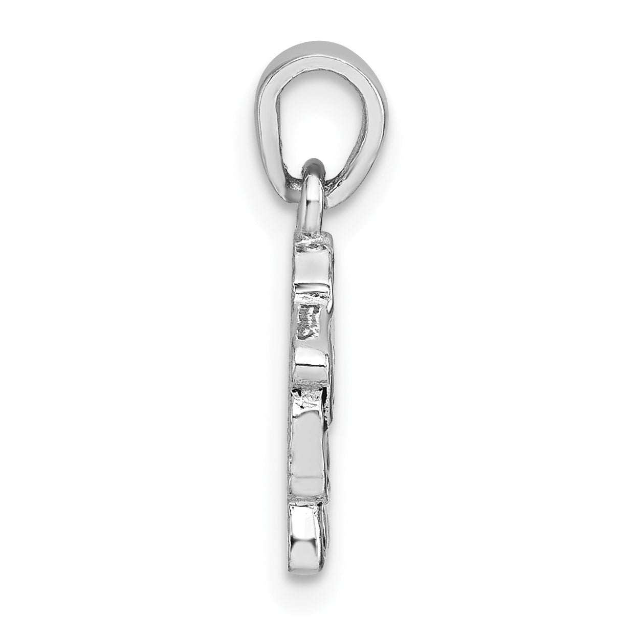 Sterling Silver Rhodium-plated Polished with Black Enamel Sheep Charm Pendant Secondary image
