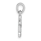 Sterling Silver Rhodium-plated Polished with Black Enamel Sheep Charm Pendant