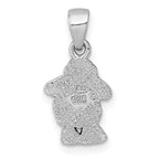 Sterling Silver Rhodium-plated Polished with Black Enamel Sheep Charm Pendant