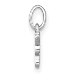 Sterling Silver Rhodium-plated Polished White and Rainbow Enamel Unicorn Head Childrens Pendant