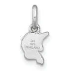 Sterling Silver Rhodium-plated Polished White and Rainbow Enamel Unicorn Head Childrens Pendant