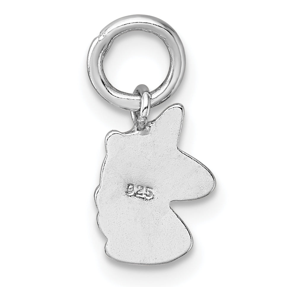 Sterling Silver Madi K Rhodium-plated Enameled Unicorn Childrens Pendant