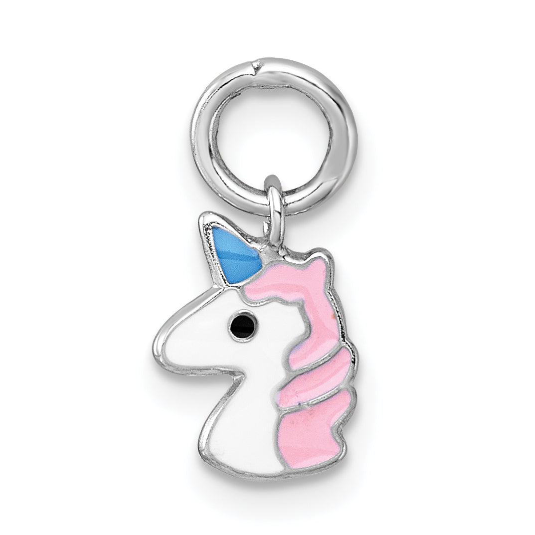 Sterling Silver Madi K Rhodium-plated Enameled Unicorn Childrens Pendant Main image