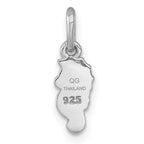 Sterling Silver Rhodium-plated Polished White and Rainbow Enamel Seahorse Childrens Pendant