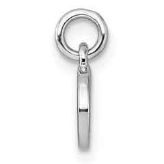 Sterling Silver Rhodium-plated Polished Whale Pendant