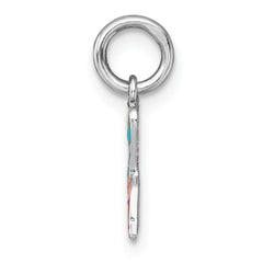 Sterling Silver Madi K Rhodium-plated Enameled Mermaid Tail Childrens Pendant