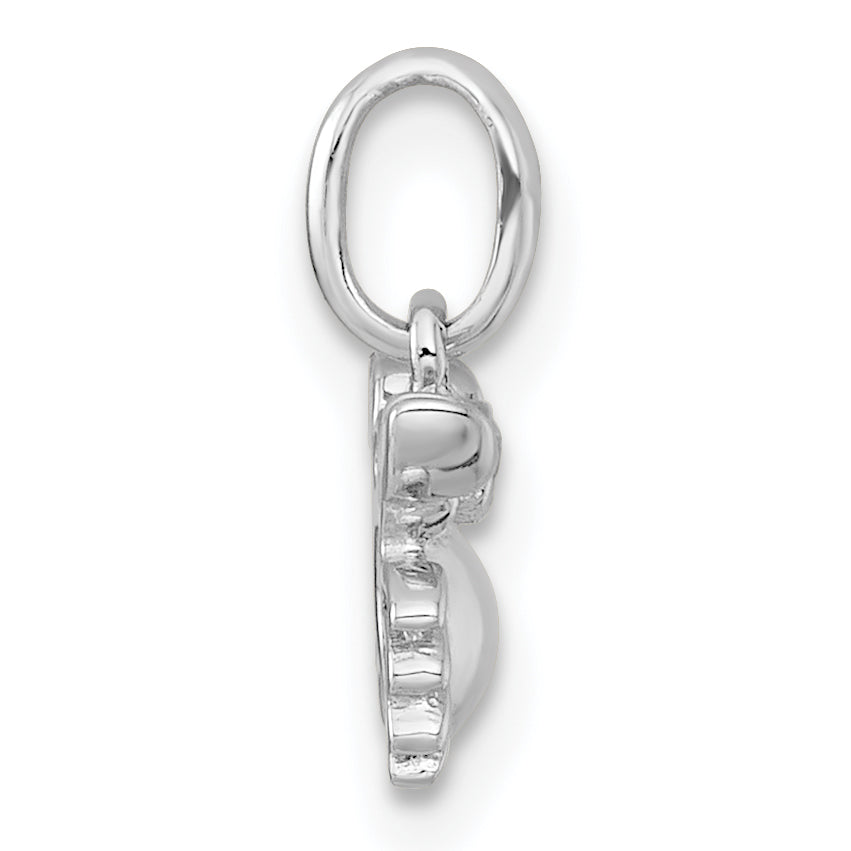 Sterling Silver Rhodium-plated Polished Black Enamel and White CZ Crab Childrens Pendant Secondary image