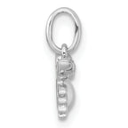 Sterling Silver Rhodium-plated Polished Black Enamel and White CZ Crab Childrens Pendant