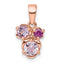 Sterling Silver Rose Gold-plated Polished Round Amethyst, Pink Quartz and Rhodolite Garnet Pendant