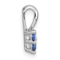Sterling Silver Rhodium-plated Polished Three Round Sapphires Pendant