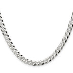 Sterling Silver 5.9mm Flat D/C Pave Curb Chain