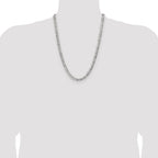 Sterling Silver 5.9mm Flat D/C Pave Curb Chain