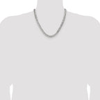 Sterling Silver 6.75mm Flat D/C Pave Curb Chain