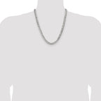 Sterling Silver 6.75mm Flat D/C Pave Curb Chain