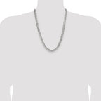 Sterling Silver 6.75mm Flat D/C Pave Curb Chain