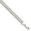 Sterling Silver 7.9mm Flat D/C Pave Curb Chain