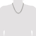 Sterling Silver 8.25mm Flat D/C Pave Curb Chain