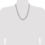 Sterling Silver 8.25mm Flat D/C Pave Curb Chain
