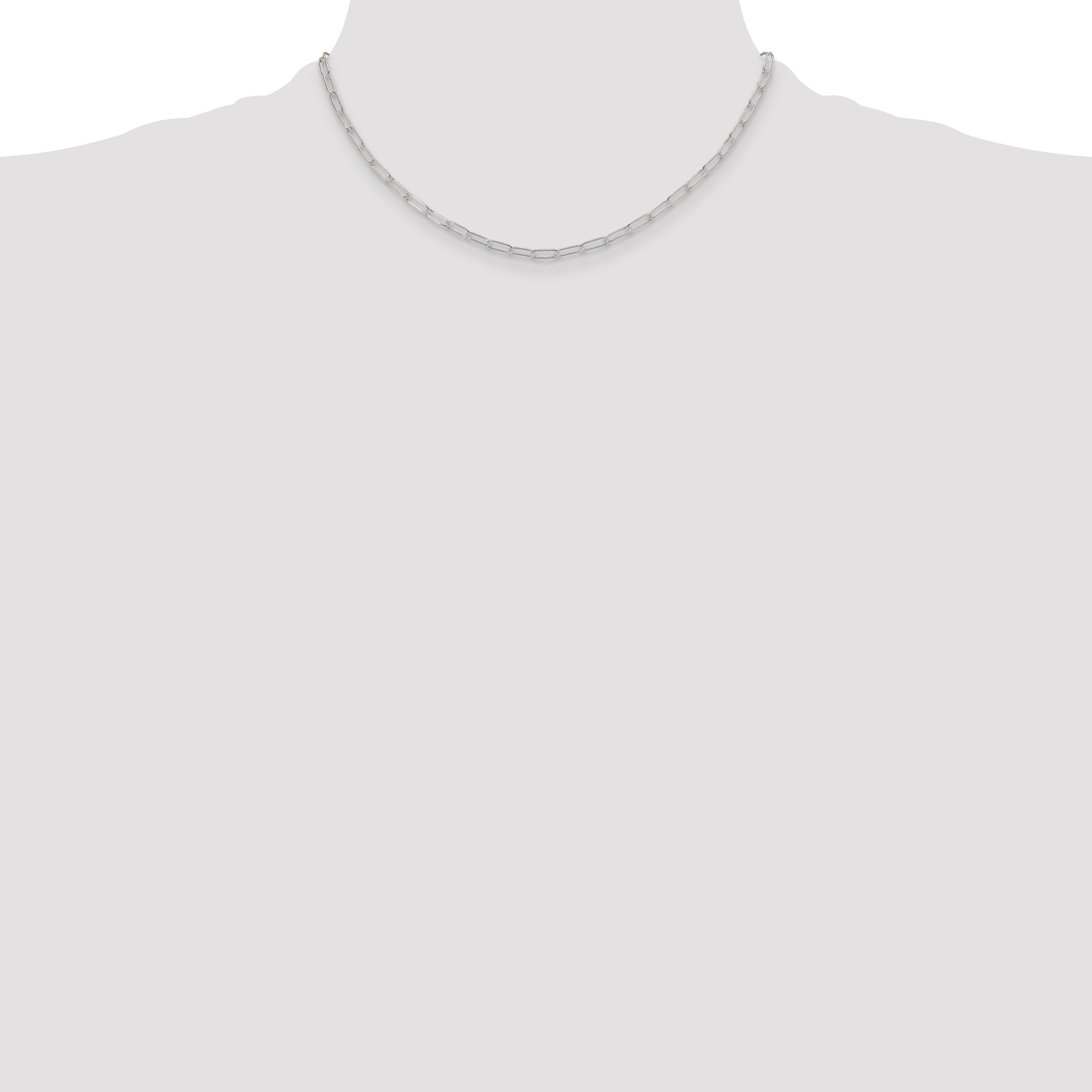 Sterling Silver Paperclip Chain Necklace 2.9mm