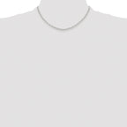 Sterling Silver Rhodium-plated Polished 2.9mm Elongated Cable Chain