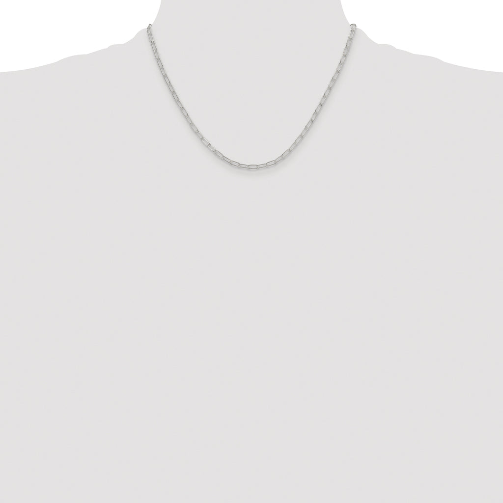 Sterling Silver Rhodium-plated Polished 2.9mm Elongated Cable Chain