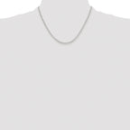 Sterling Silver Rhodium-plated Polished 2.9mm Elongated Cable Chain