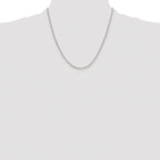 Sterling Silver Rhodium-plated Polished 2.9mm Elongated Cable Chain