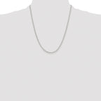 Sterling Silver Rhodium-plated Polished 2.9mm Elongated Cable Chain
