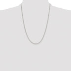 Sterling Silver Rhodium-plated Polished 2.9mm Elongated Cable Chain