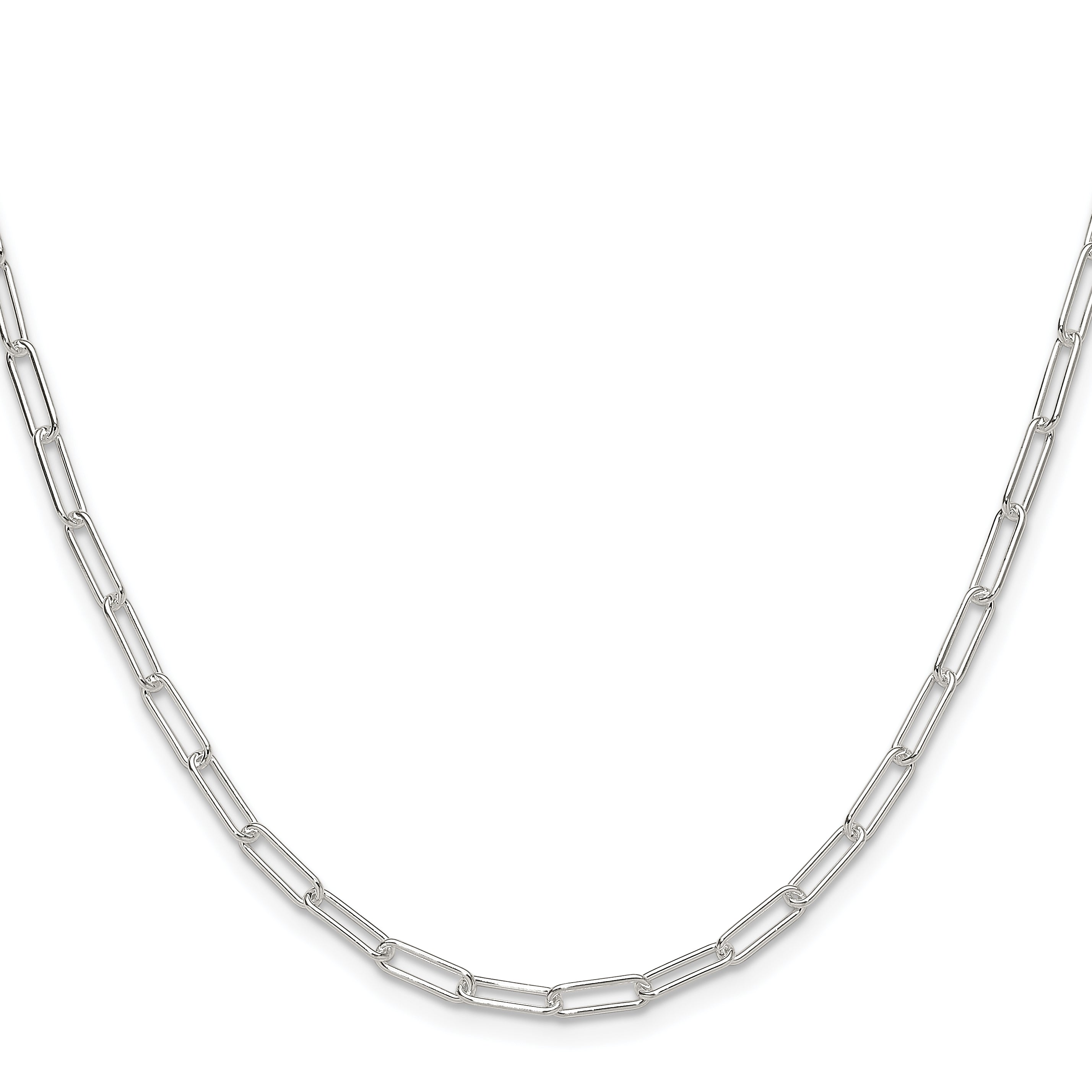 Sterling Silver Paperclip Chain Necklace 3.1mm