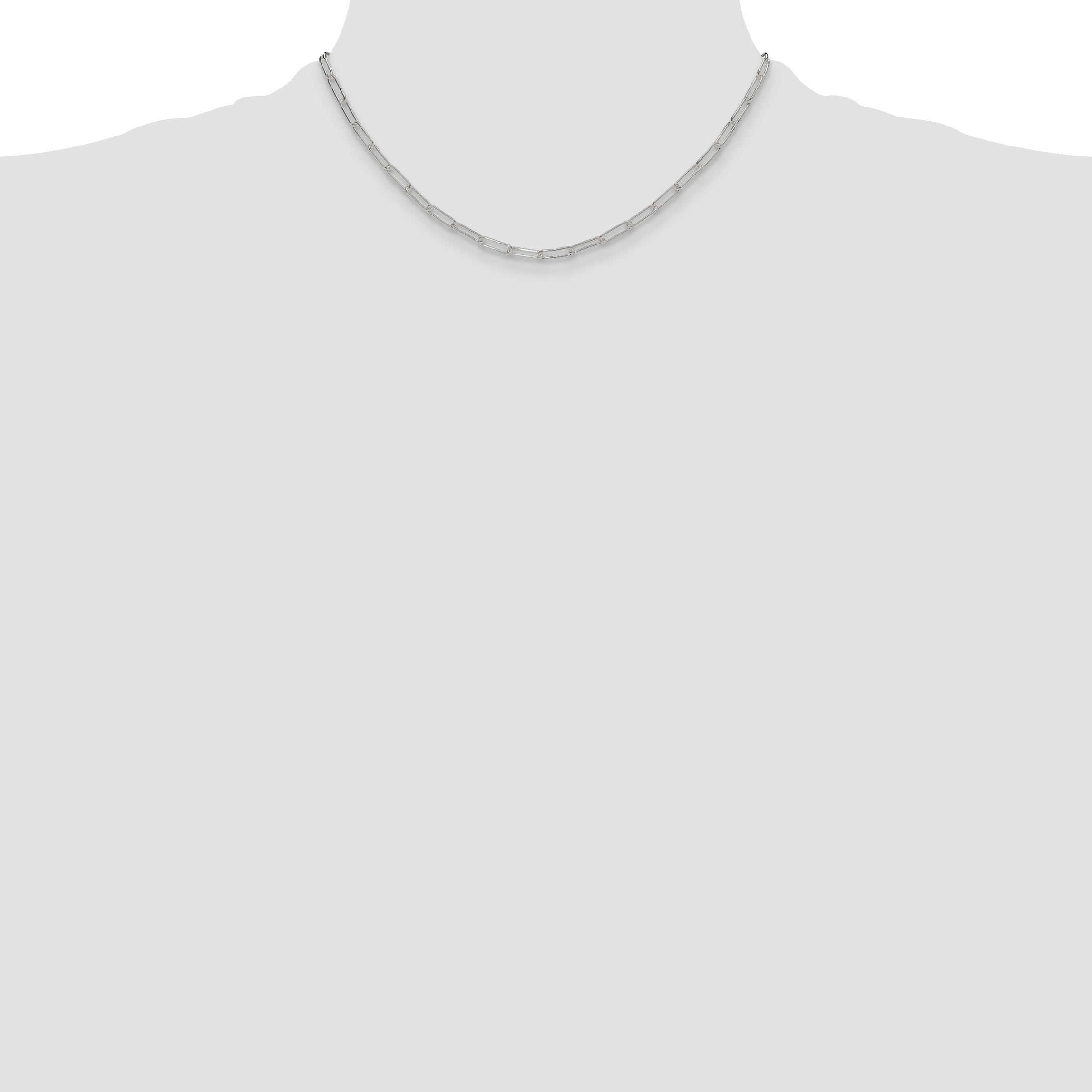 Sterling Silver Paperclip Chain Necklace 3.1mm