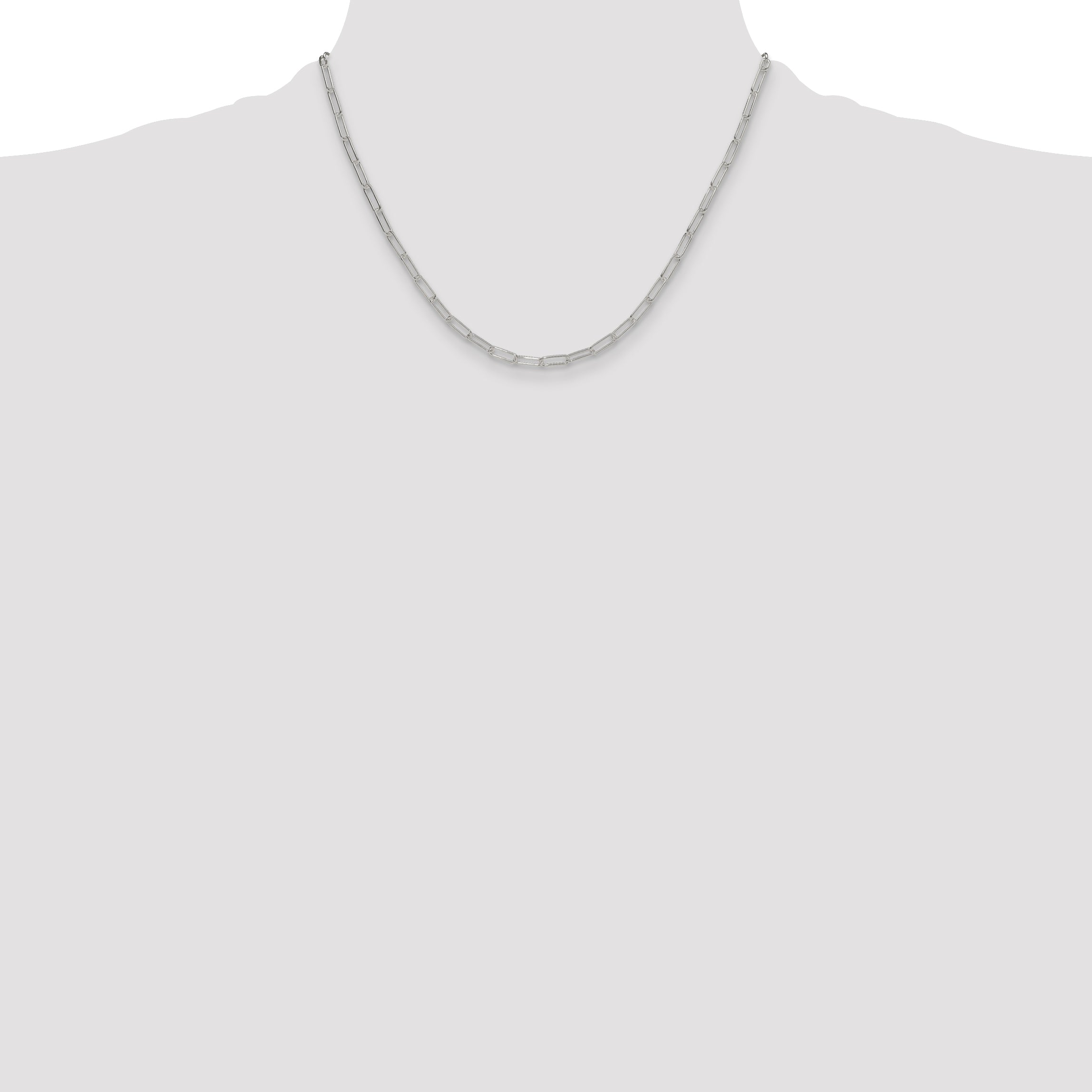 Sterling Silver Polished 3.15mm Paperclip Chain