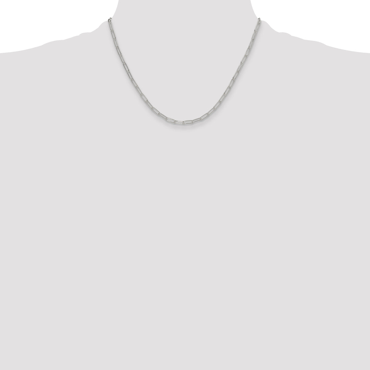 Sterling Silver Polished 3.15mm Paperclip Chain