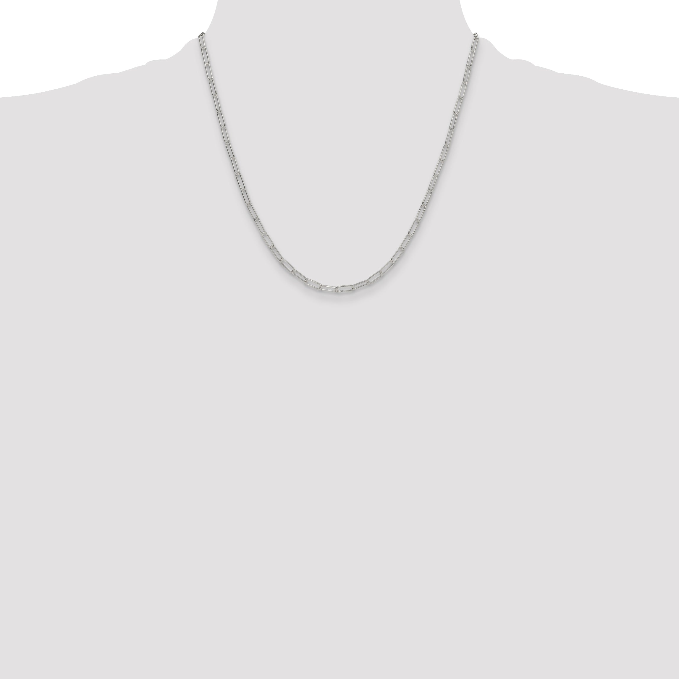 Sterling Silver Polished 3.15mm Paperclip Chain