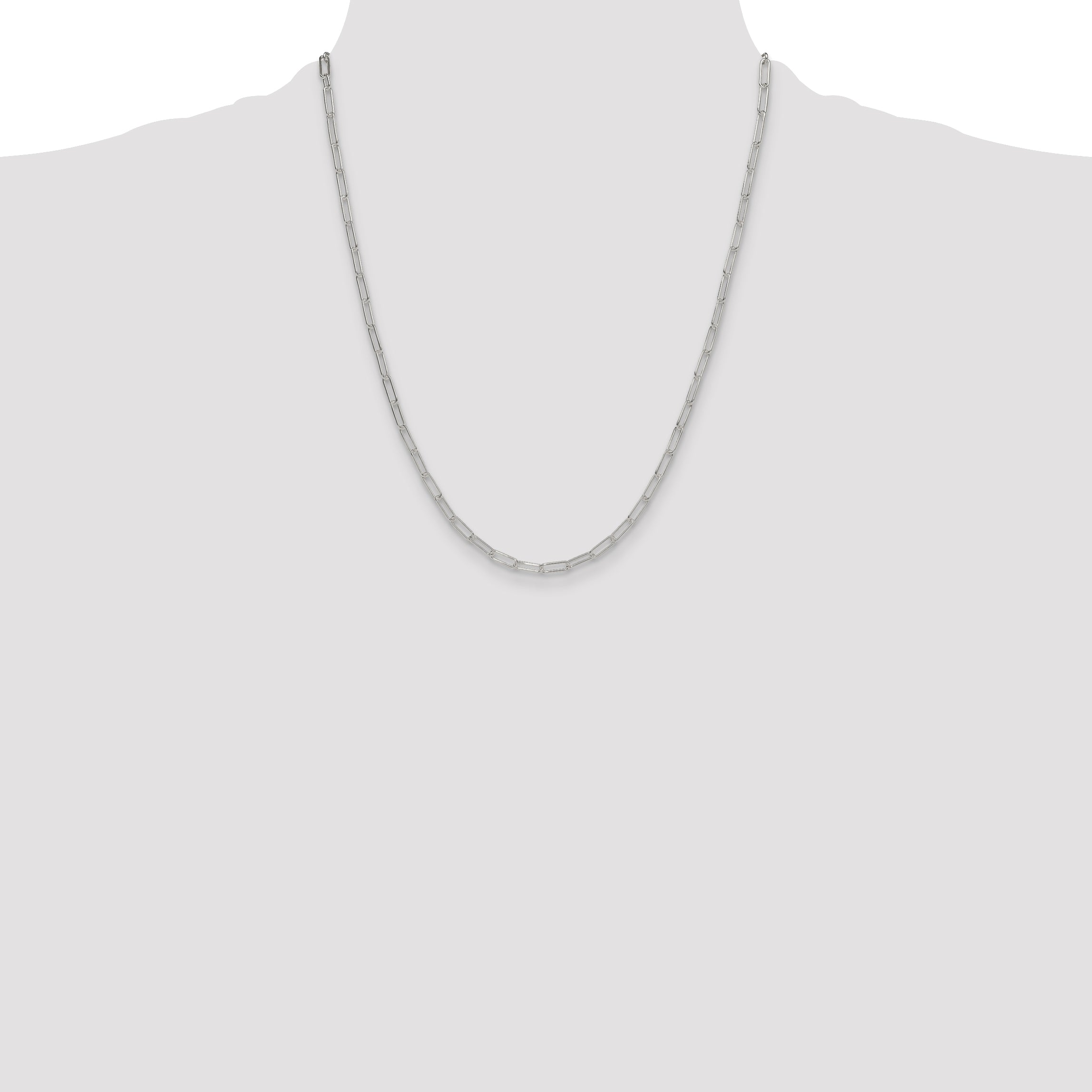 Sterling Silver Polished 3.15mm Paperclip Chain
