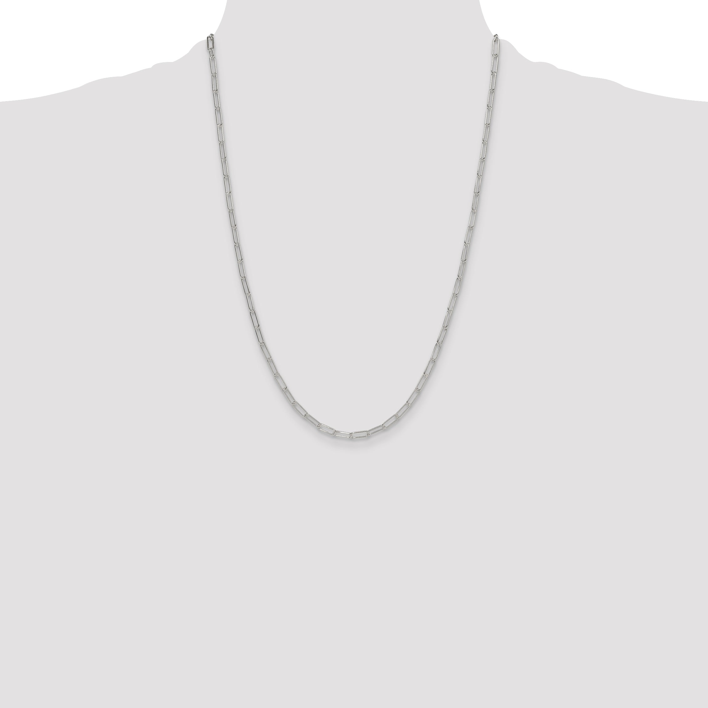 Sterling Silver Polished 3.15mm Paperclip Chain
