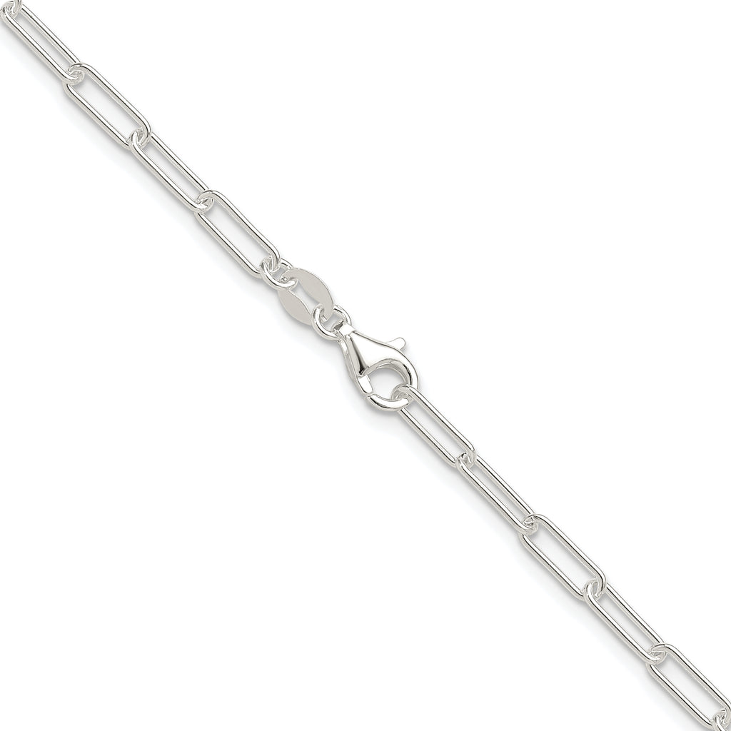 Sterling Silver Rhodium-plated Polished 3.15mm Paperclip Chain