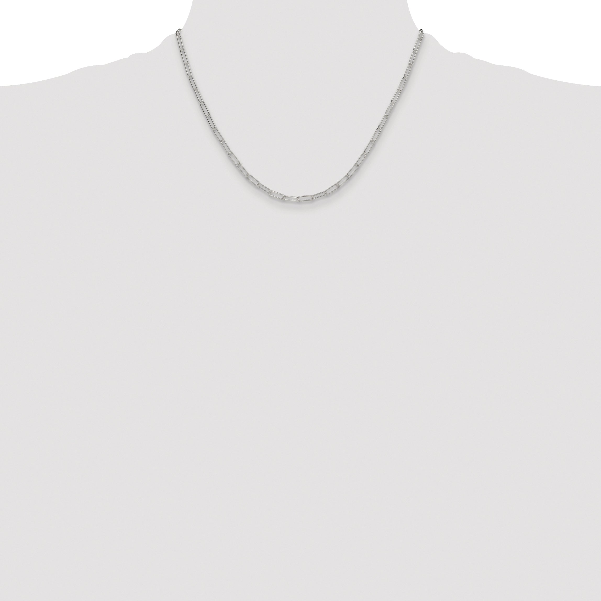 Sterling Silver Rhodium-plated Polished 3.15mm Paperclip Chain