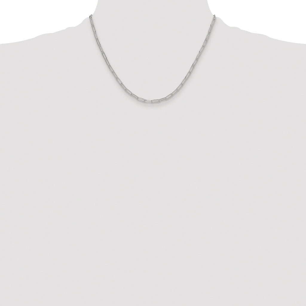 Sterling Silver Rhodium-plated Polished 3.15mm Paperclip Chain
