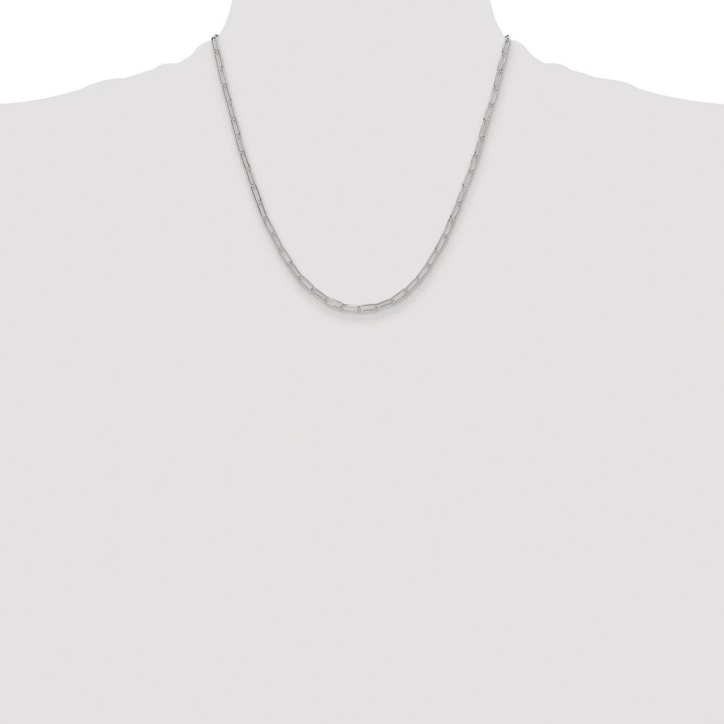 Sterling Silver Rhodium-plated Polished 3.15mm Paperclip Chain