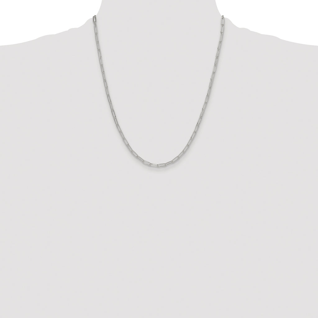 Sterling Silver Rhodium-plated Polished 3.15mm Paperclip Chain