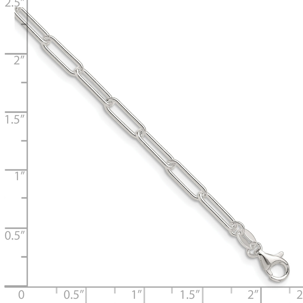 Sterling Silver Paperclip Chain Bracelet 3.5mm