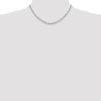 Sterling Silver Rhodium-plated Polished 3.5mm Elongated Cable Chain
