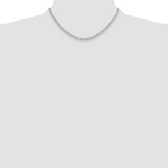 Sterling Silver Rhodium-plated Polished 3.5mm Elongated Cable Chain