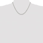 Sterling Silver Rhodium-plated Polished 3.5mm Elongated Cable Chain