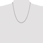 Sterling Silver Rhodium-plated Polished 3.5mm Elongated Cable Chain