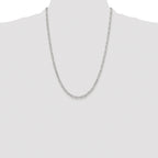 Sterling Silver Rhodium-plated Polished 3.5mm Elongated Cable Chain