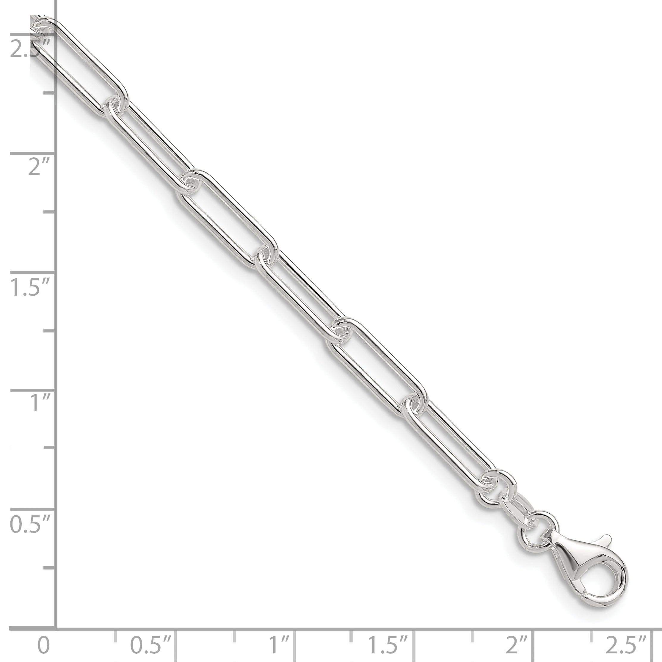 Sterling Silver Polished 4.5mm Paperclip Chain