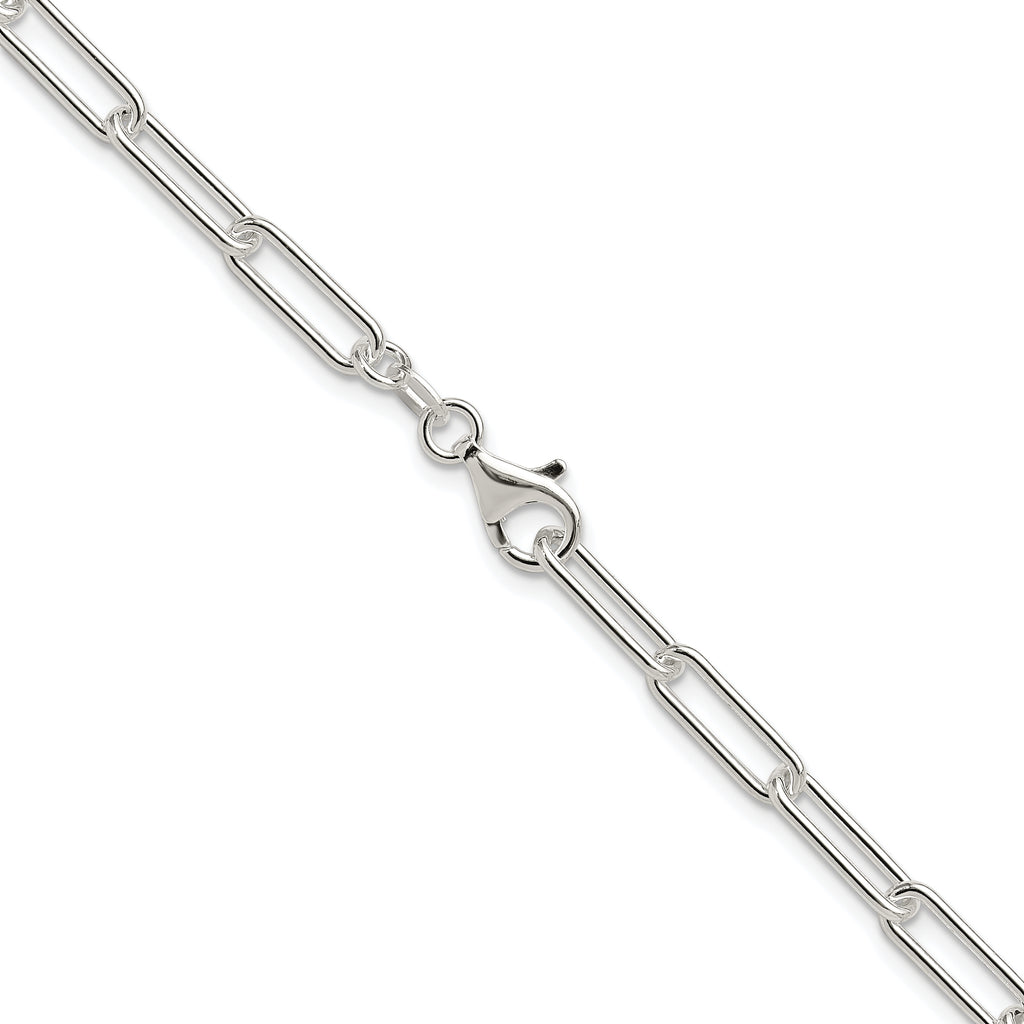 Sterling Silver Rhodium-plated Polished 4.5mm Paperclip Chain