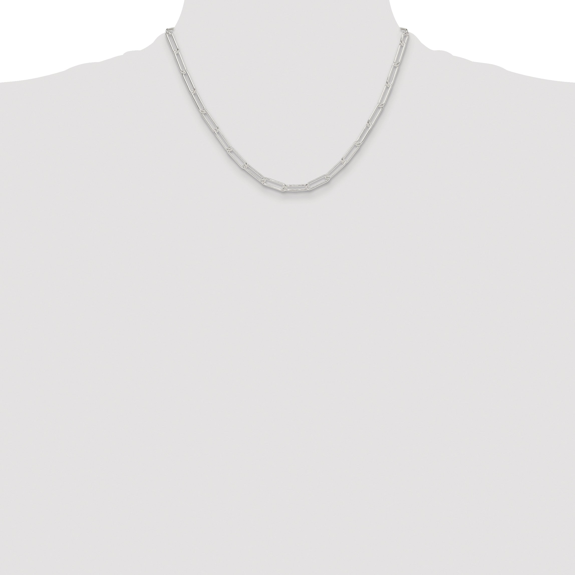 Sterling Silver Rhodium-plated Polished 4.5mm Paperclip Chain